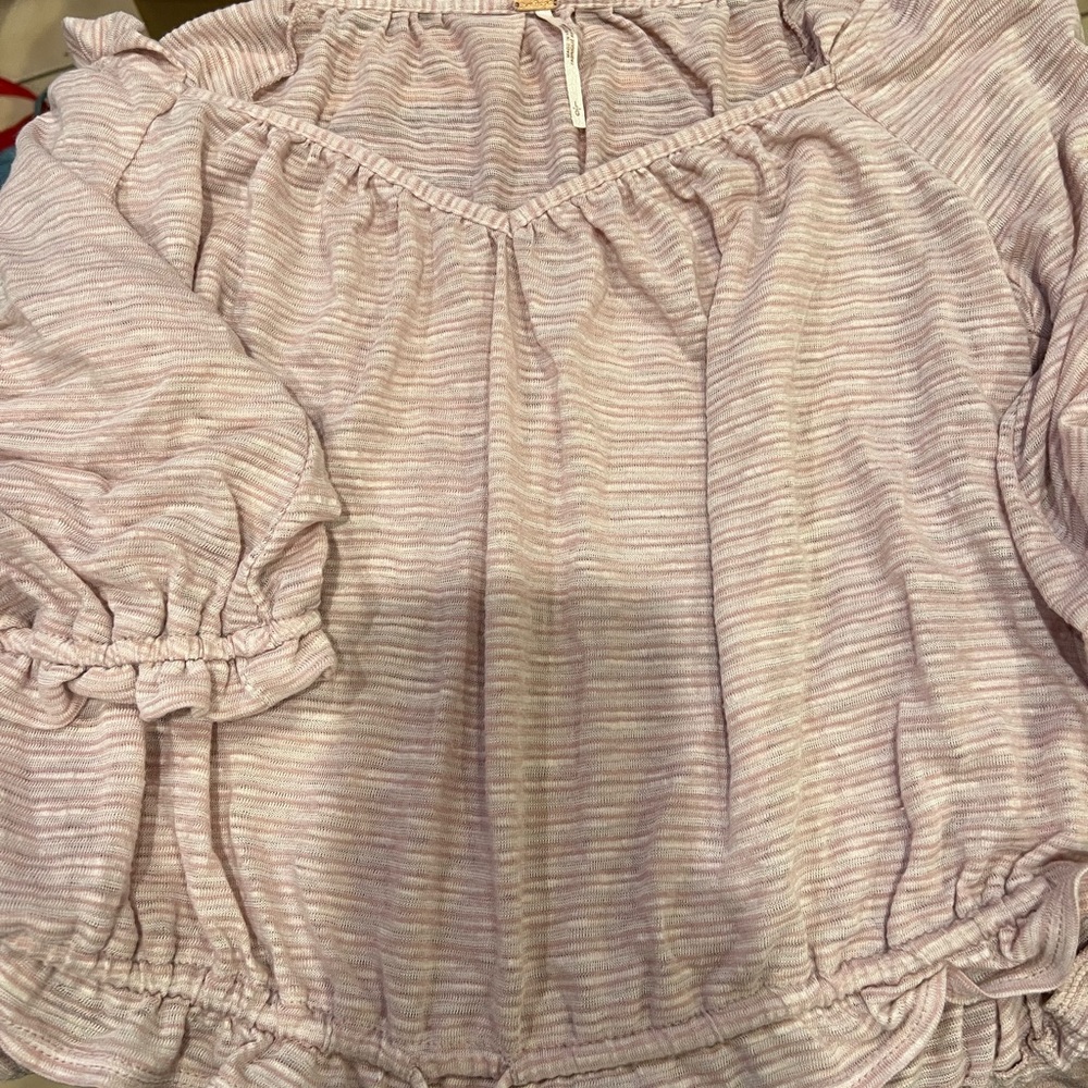 NWOT Free People Dorothy Top Pink Lavender Ruched Large - Picture 6 of 6